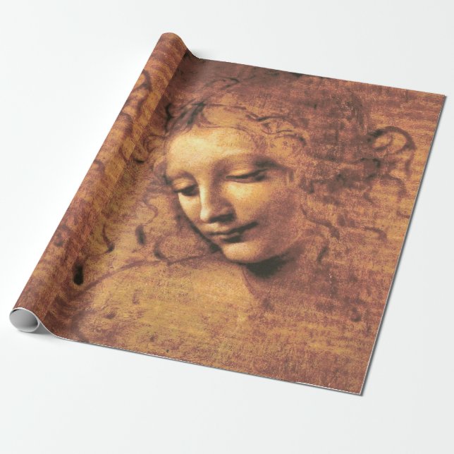 Head of a Woman La Scapigliata Leonardo Da Vinci Wrapping Paper (Unrolled)