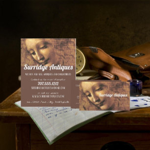 Head of a Woman, Leonardo Da Vinci, Antique Store Flyer