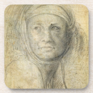 Head of a Woman (pencil on paper) Coaster