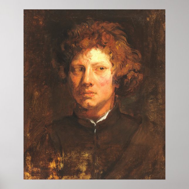 Head of a Young Man - van Dyck Fine Art Poster (Front)