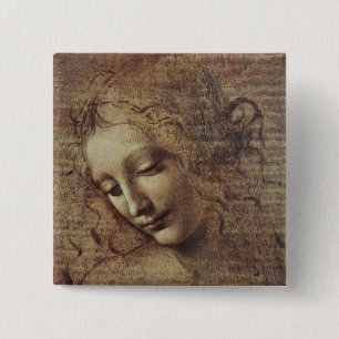 Head of a Young Woman with Tousled Hair or, Leda 15 Cm Square Badge