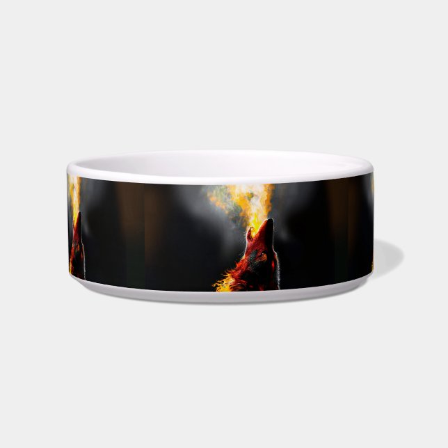 Head of Aggressive Fire Wolf Bowl (Front)