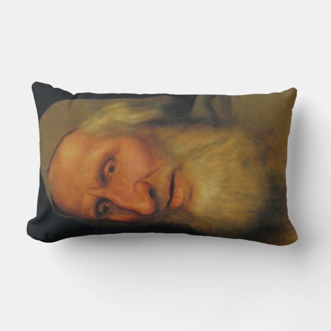 Head of an Old Man (by Quentin Metsys) Lumbar Cushion (Front)
