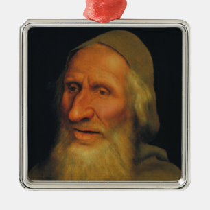 Head of an Old Man (by Quentin Metsys) Metal Ornament