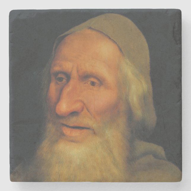 Head of an Old Man (by Quentin Metsys) Stone Coaster (Front)