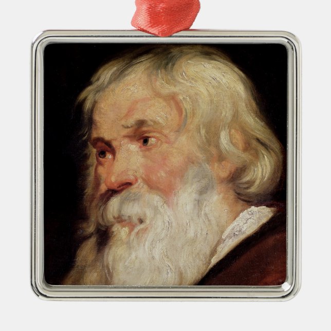 Head of an Old Man Metal Tree Decoration (Front)