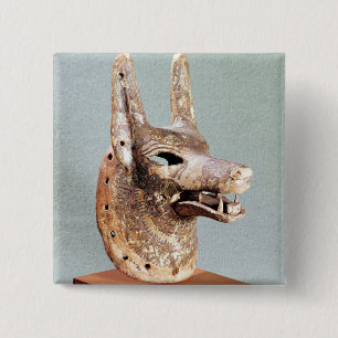 Head of Anubis, with a hinged jaw 15 Cm Square Badge