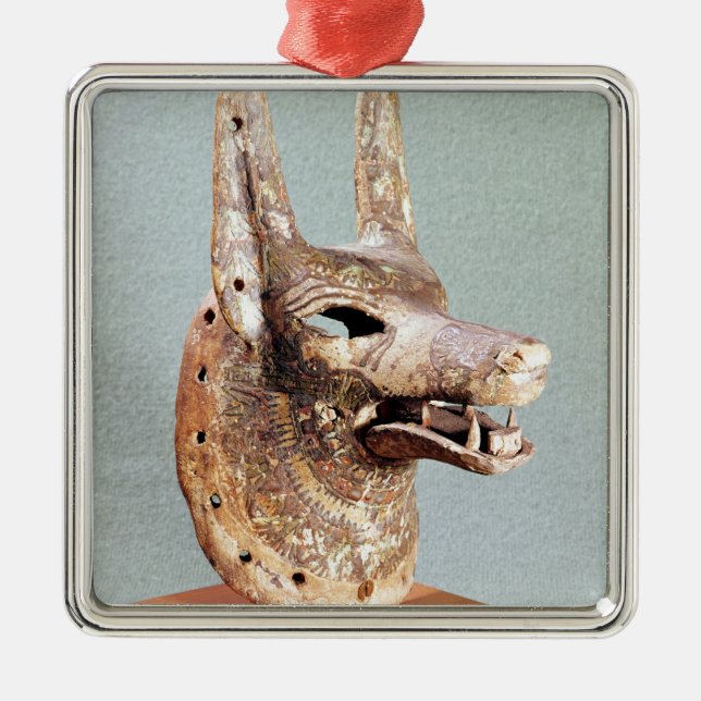 Head of Anubis, with a hinged jaw Metal Tree Decoration (Front)