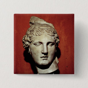 Head of Apollo from Ephesus 15 Cm Square Badge