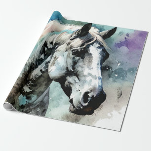 Head of Appaloosa Stallion Watercolour Wrapping Paper