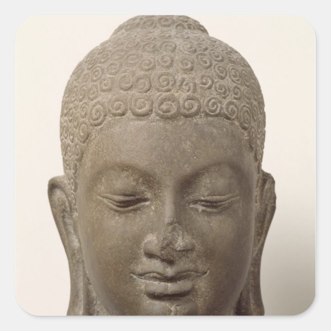 Head of Buddha, from Vat Romlok Square Sticker (Front)