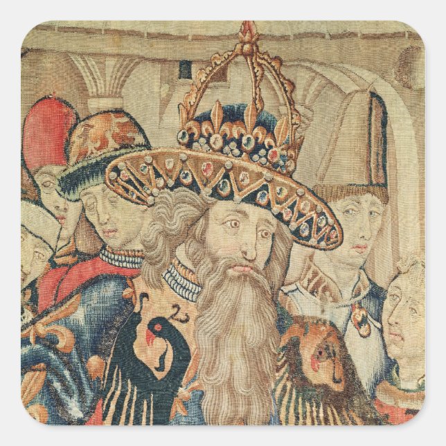 Head of Charlemagne , Tournai workshop Square Sticker (Front)