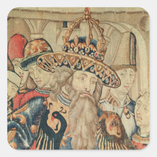 Head of Charlemagne , Tournai workshop Square Sticker