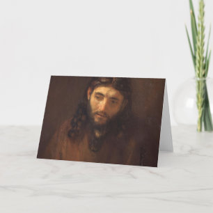 Head Of Christ By Rembrandt 1648 Card