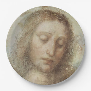 Head of Christ (Christianity) (Leonardo da Vinci) Paper Plate