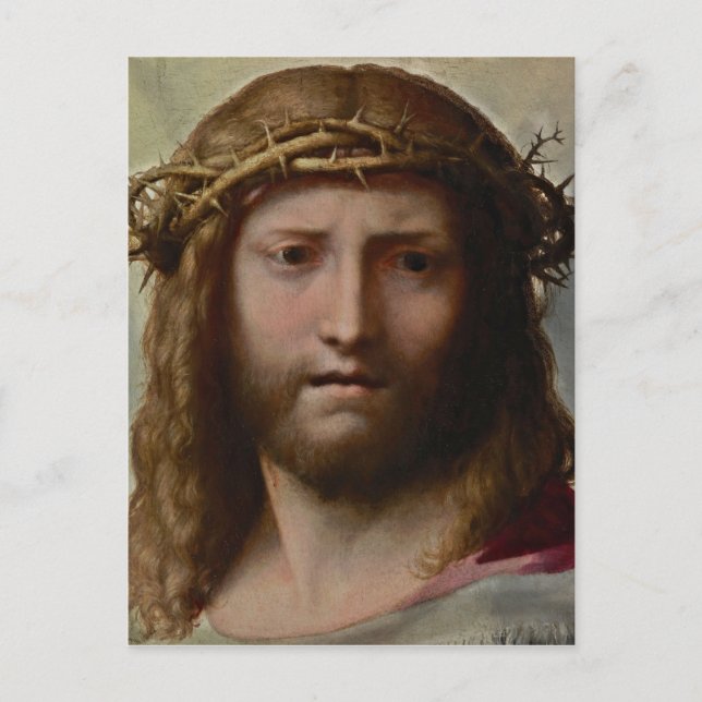 Head of Christ Correggio Postcard (Front)