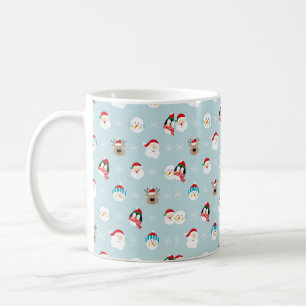 Head of christmas character pattern, christmas gif coffee mug