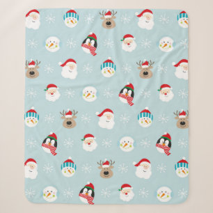 Head of christmas character pattern, christmas gif sherpa blanket