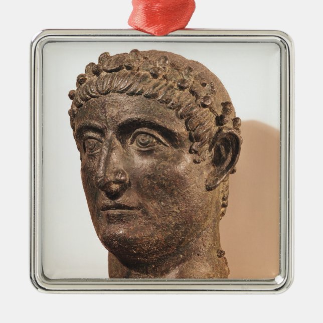 Head of Constantine the Great Metal Tree Decoration (Front)