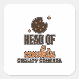 Head Of Cookie Quality Control Christmas Baking Square Sticker