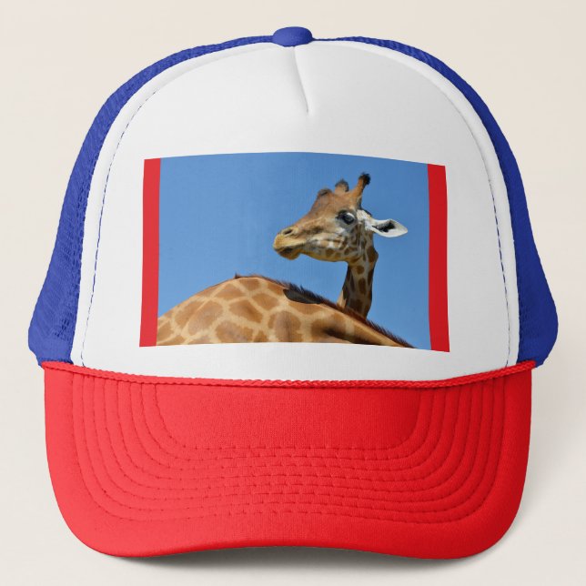 Head of giraffe trucker hat (Front)