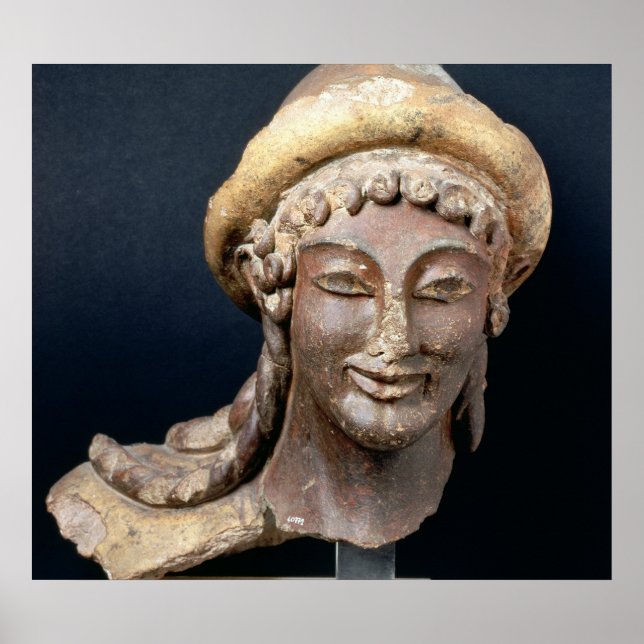 Head of Hermes wearing a pilos Poster (Front)