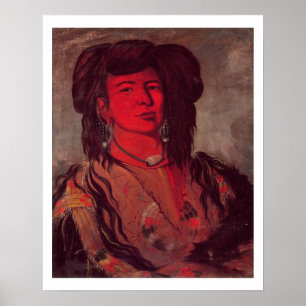 Head of Kate One Horn (oil on canvas) Poster