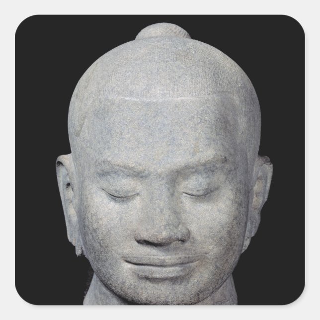 Head of King Jayavarman VII  Bayon Style Square Sticker (Front)