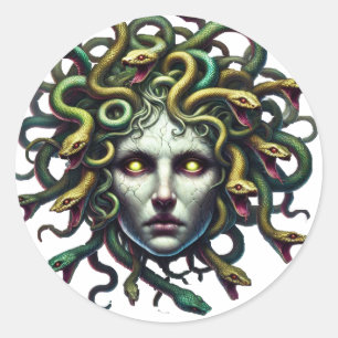 Head of Madusa Classic Round Sticker