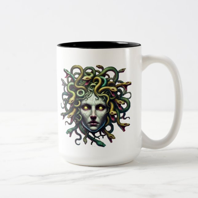 Head of Madusa  Two-Tone Coffee Mug (Right)