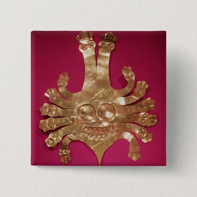 Head of Medusa, from Peru 15 Cm Square Badge (Front)
