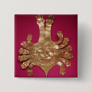 Head of Medusa, from Peru 15 Cm Square Badge