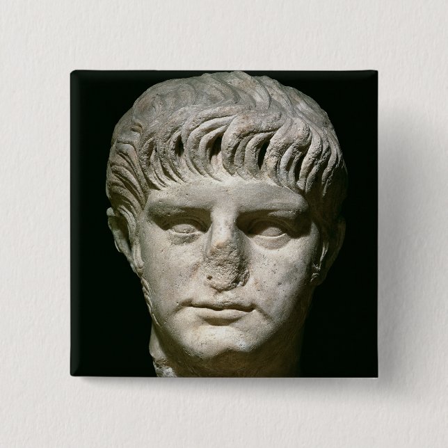 Head of Nero 15 Cm Square Badge (Front)