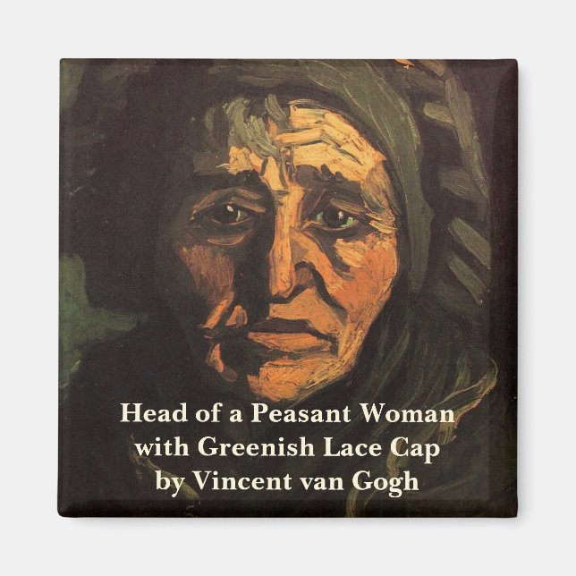 Head of Peasant Woman Lace Cap by Vincent van Gogh Magnet (Front)