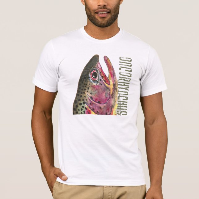 Head of Rainbow Trout Fish T-Shirt (Front)