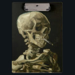 Head of Skeleton with Cigarette by Van Gogh Clipboard<br><div class="desc">Head of a Skeleton with Burning Cigarette by Vincent Van Gogh, oil on canvas 1886, is a painted oil study of a human skull and upper skeleton, in the mouth of which the artist inserted a burning cigarette, producing an effect that is both macabre and humourous. Probably painted while Van...</div>