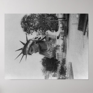 Head of Statue of Liberty in Paris Park Poster