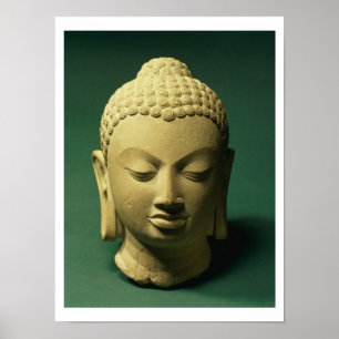 Head of the Buddha, Sarnath (sandstone) Poster