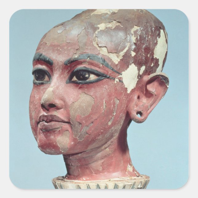Head of the child king Tutankhamun emerging Square Sticker (Front)