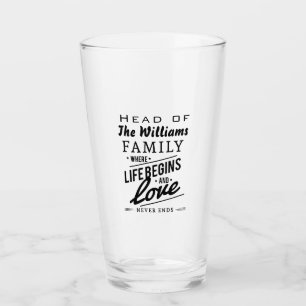 Head of The Family Love Never Ends Glass
