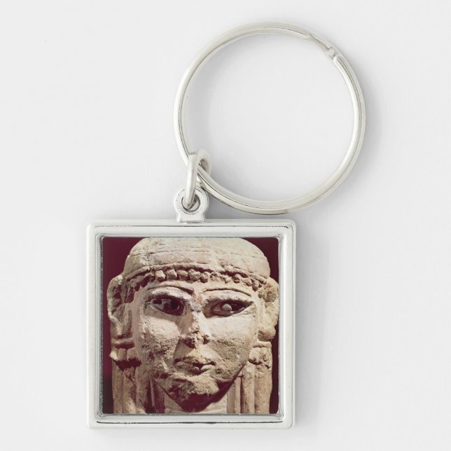 Head of the goddess Ishtar, from Amman, Jordan Key Ring (Front)