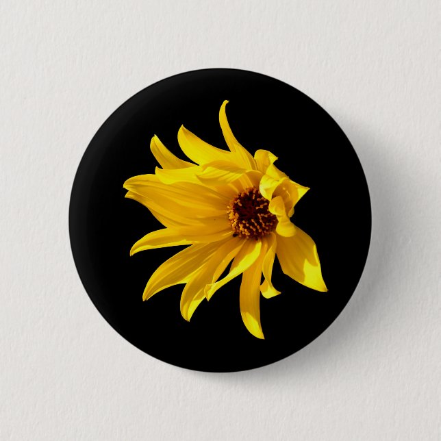 Head of yellow daisy Helenium Badge (Front)