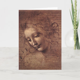 Head of Young Woman with Tousled Hair Card