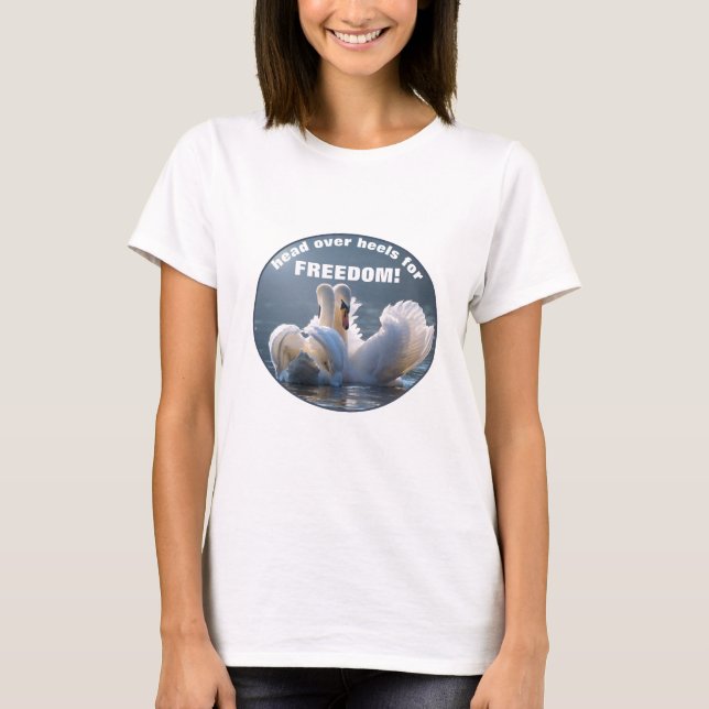 Head over Heels - swans (v2 light) T-Shirt (Front)