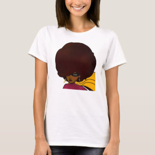 Head Shot of Supa; Big Afro; Supa Hero; Ms Supa T-Shirt