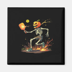 Head Skeleton Pickleball Halloween Spooky Sports Magnet