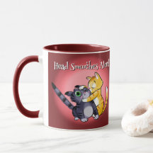 HEAD SMOOCHES VALENTINE CATS by Jeff Willis Art