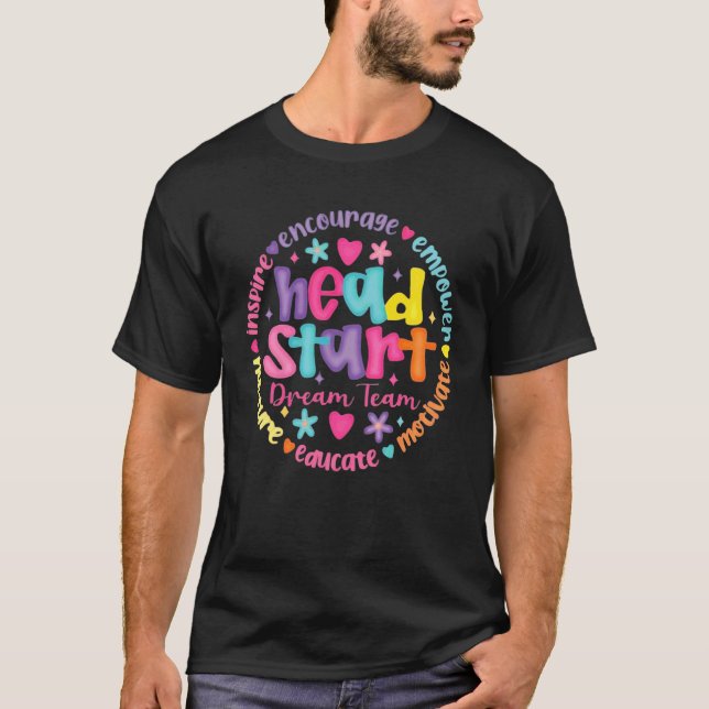Head Start Dream Team Squad Teacher Headstart Back T-Shirt (Front)