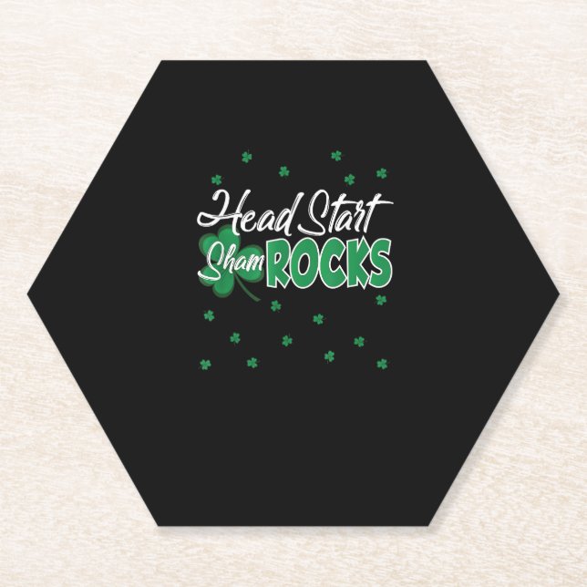 Head Start ShamROCKS St. Patrick's Day School Shir Paper Coaster (Front)