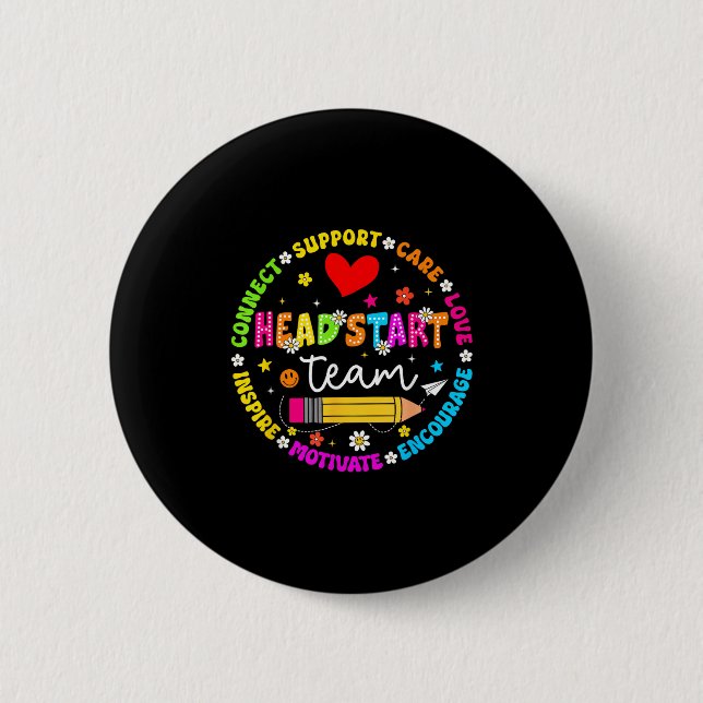 Head Start Team Homeschool Teacher Headstart Back  6 Cm Round Badge (Front)